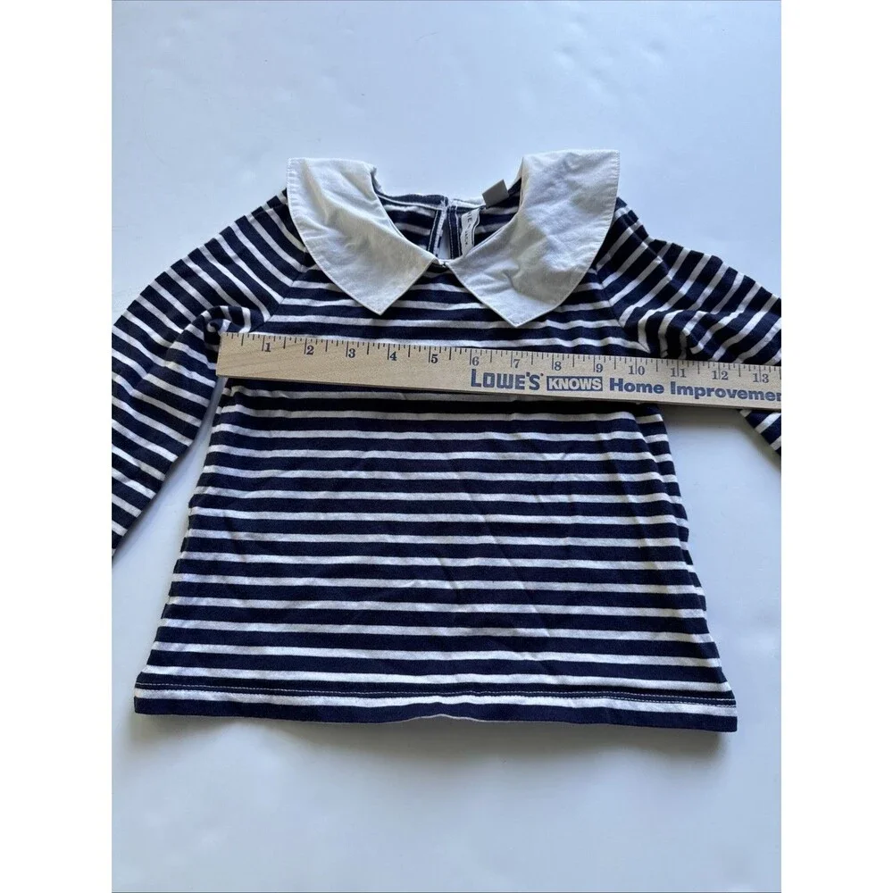 Janie and Jack Merchant Marine Striped Collared Top Girls 3 Nautical Cotton